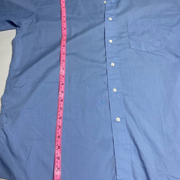 Requirements short sleeve men Sky Blue  Button Down Shirt size 17 Classic fit - Picture 10 of 10